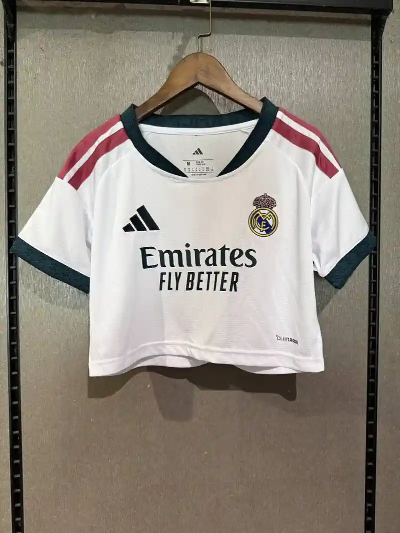 26/27 Womens Real Madrid Crop Top Soccer Jersey Home