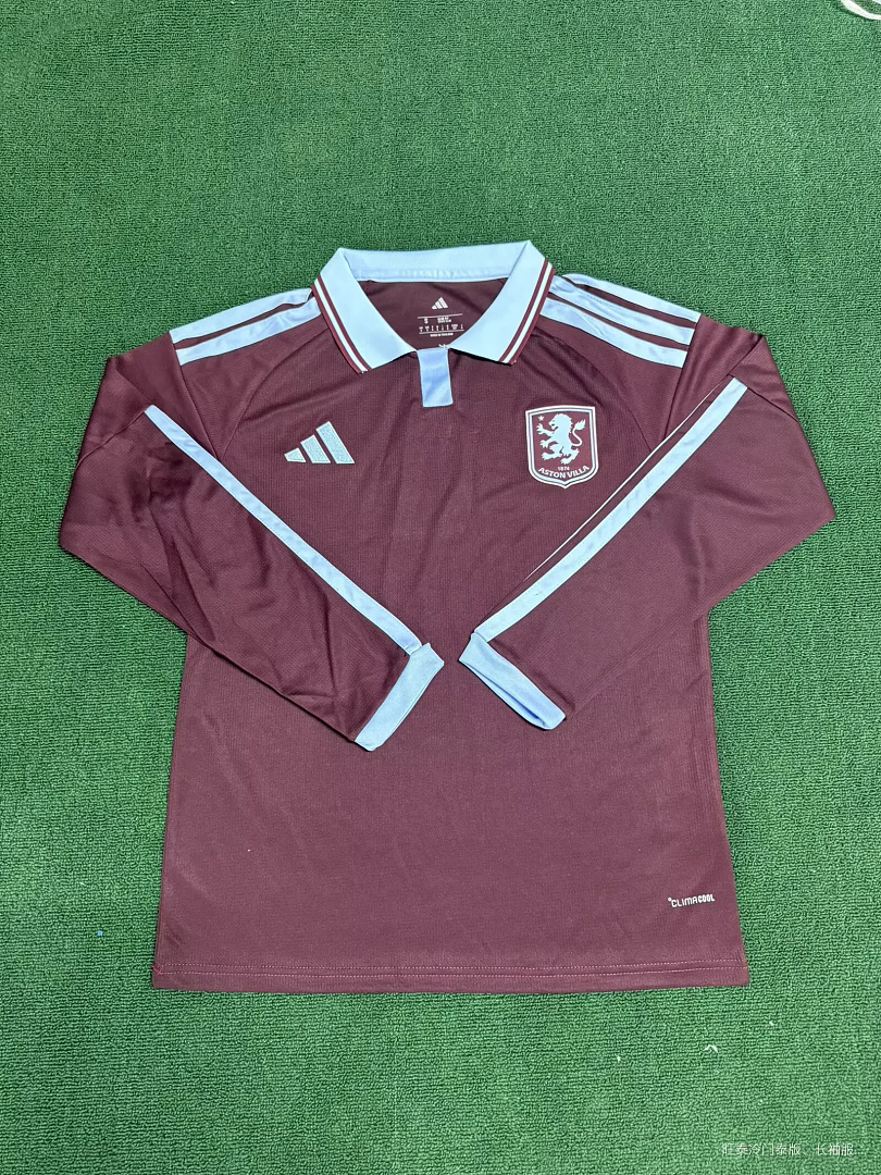 Aston Villa Maroon Home Long Sleeve Jersey 2026/27