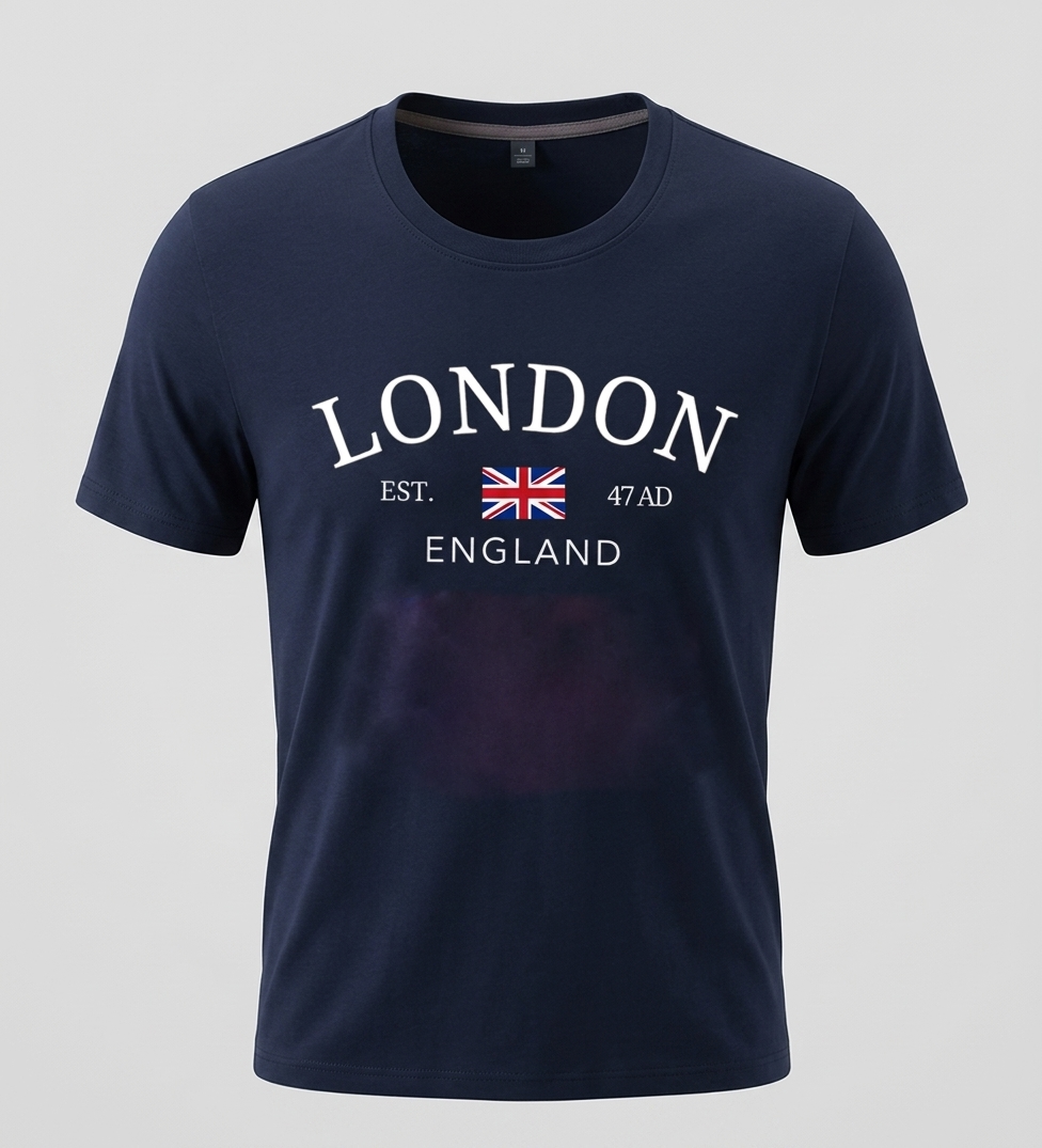 London England EST. 47 AD Navy Graphic T-Shirt