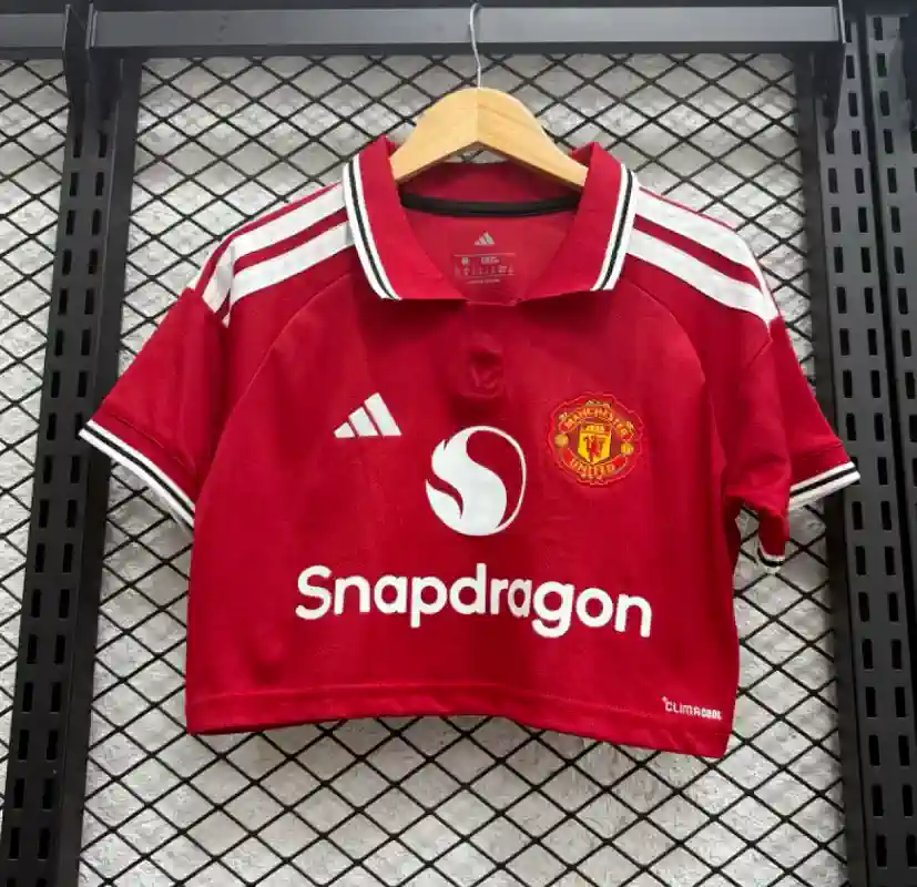 26/27 Women Manchester United Crop Top Soccer Jersey Home